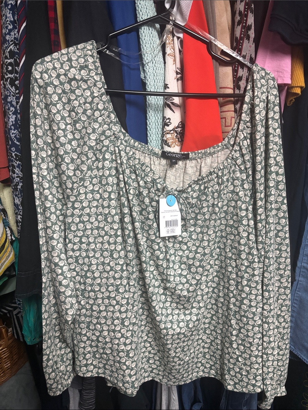 22. George NWT Front Tie Square Neck Tee Sz 3X